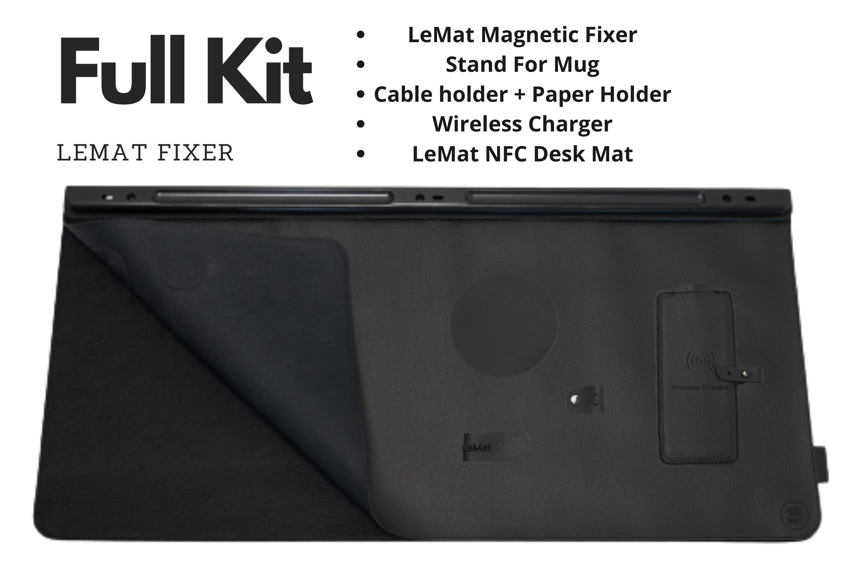 LeMat Magnetic Fixer Desk Mat Organizer CHARGER | NFC TAG | TOOLBAR
