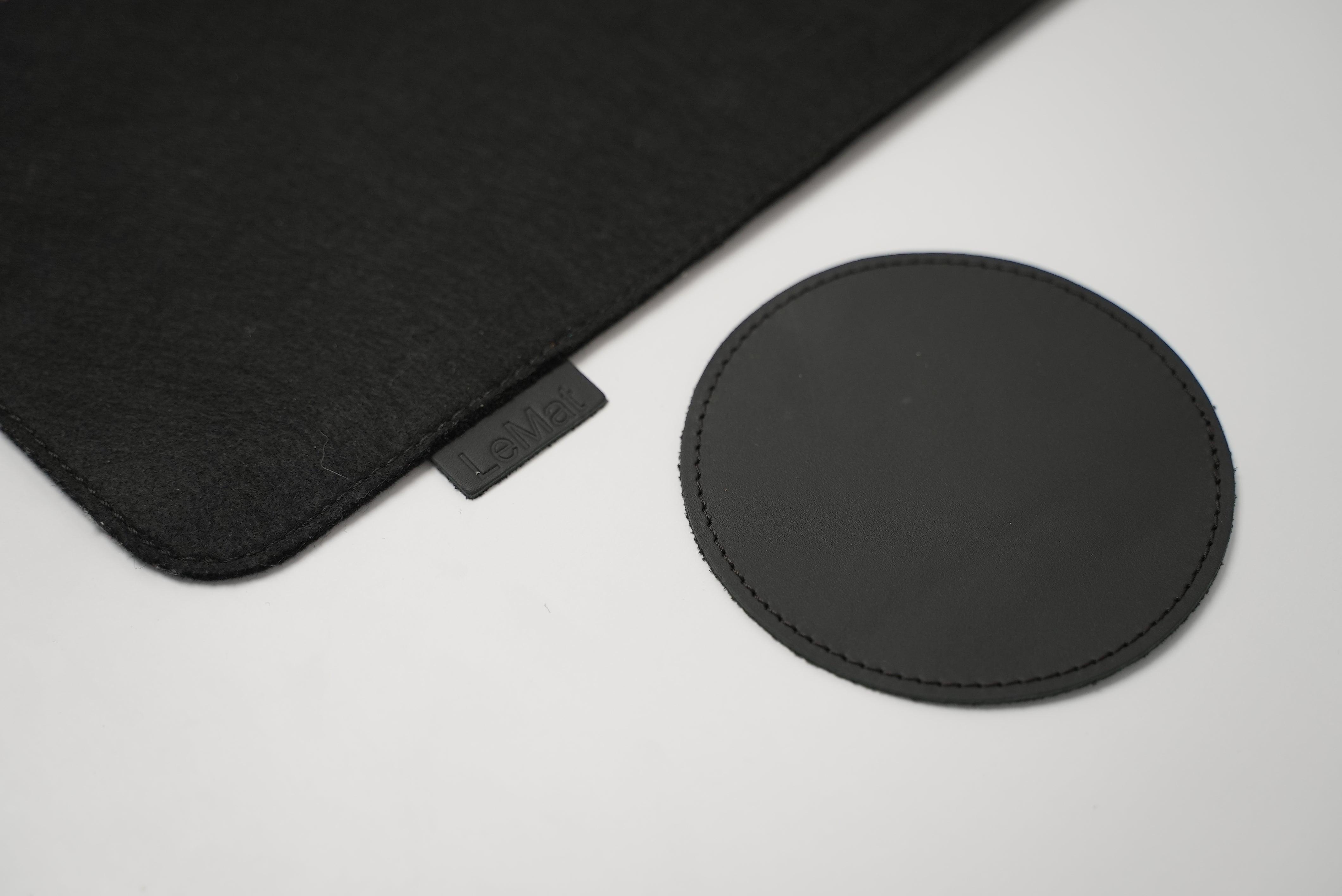 LeMat Wireless Charging Custom Wool Desk Mat (Black) - LeMat