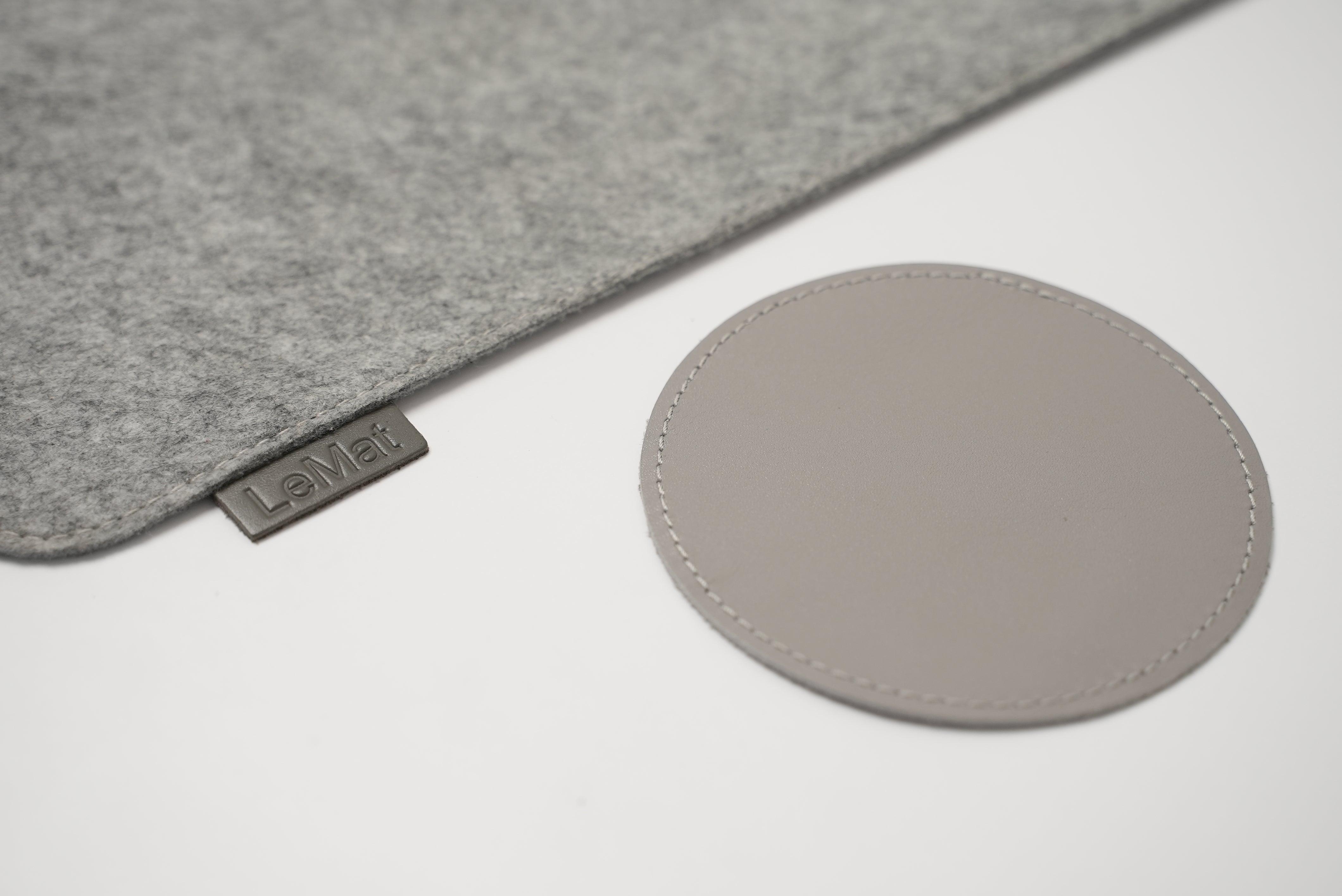 LeMat Wireless Charging Custom Wool Desk Mat (Grey) - LeMat